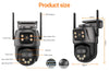 6K 9MP WiFi PTZ Outdoor Camera with Triple Lens & 8X Zoom