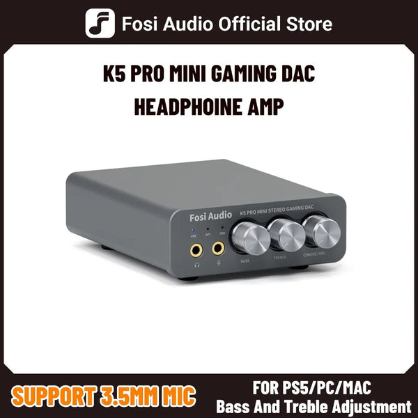 Fosi Audio K5 PRO USB Gaming DAC & Headphone Amp
