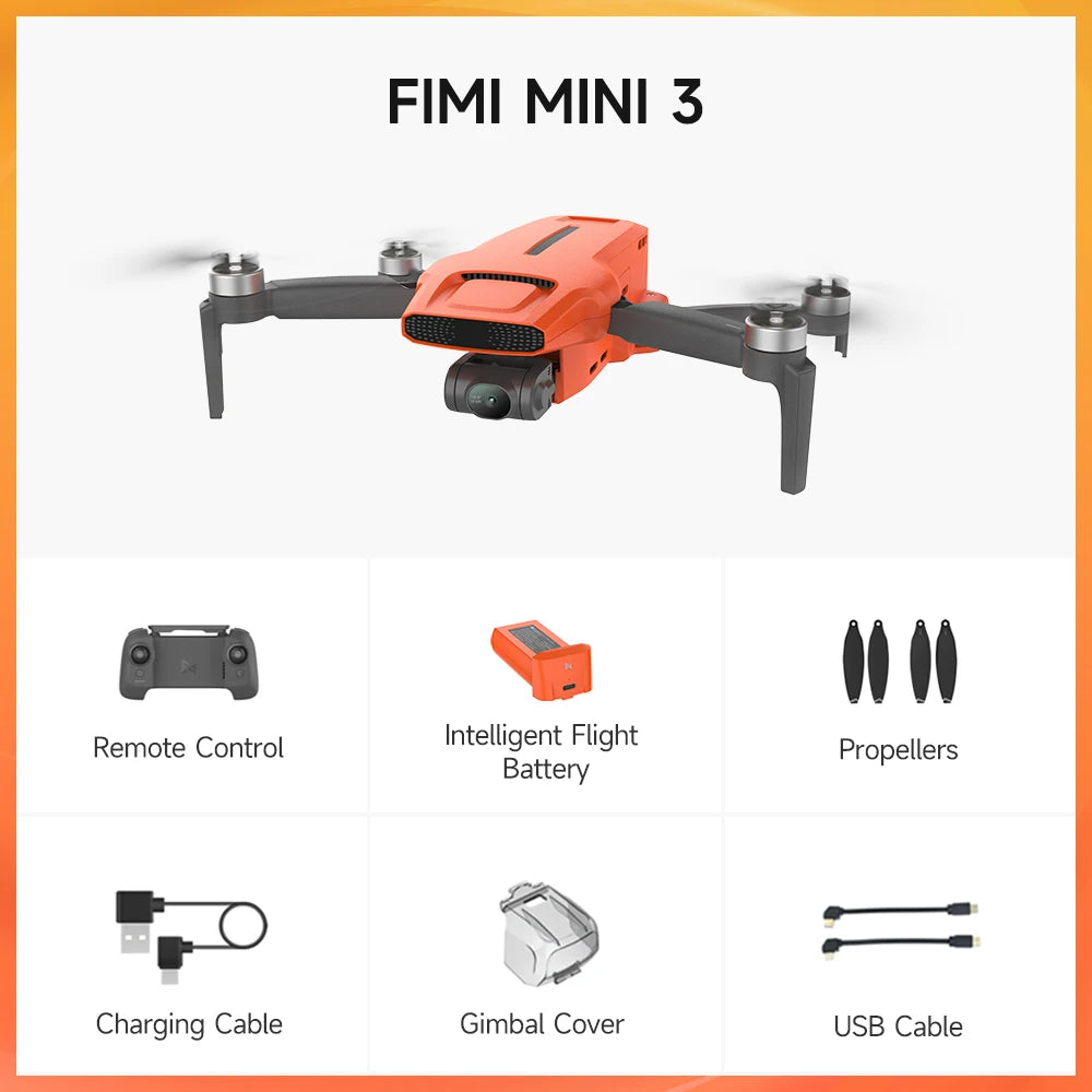 FIMI MINI 3 Drone – 4K 60fps Ultralight Drone with AI Tracking & 3-Axis Gimbal