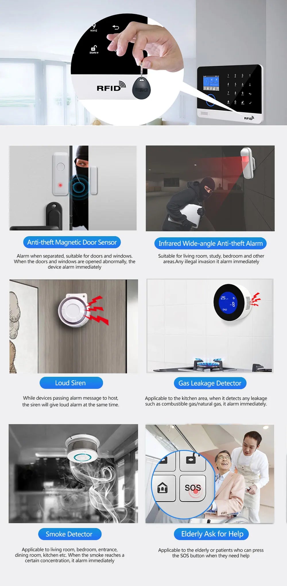 4G WiFi Smart Home Security Alarm System