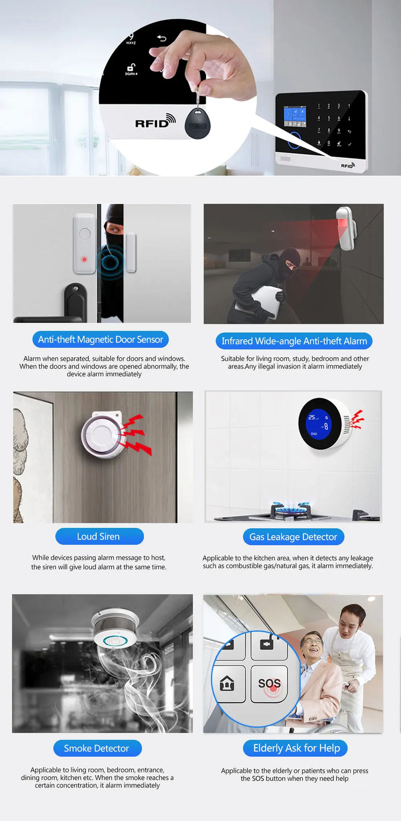 4G WiFi Smart Home Security Alarm System
