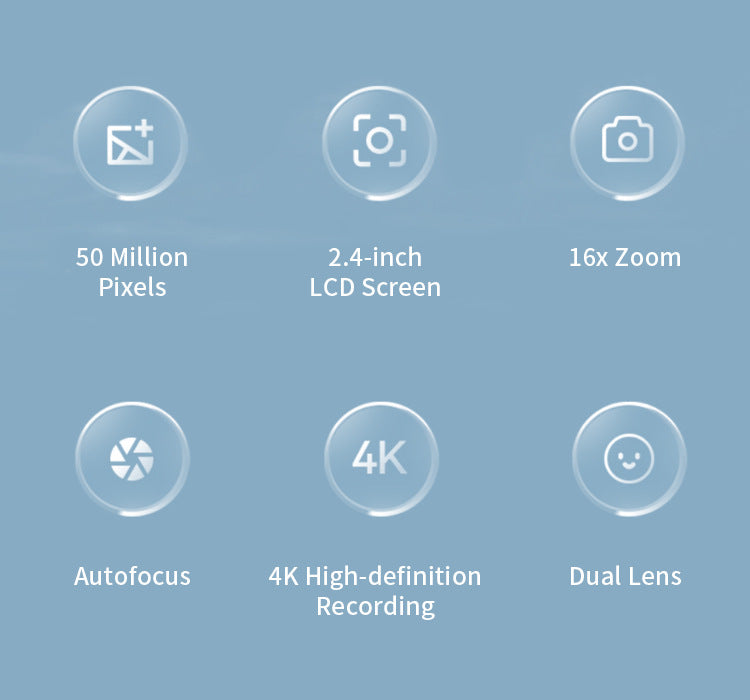 4K 50MP Travel Selfie Camera with Zoom