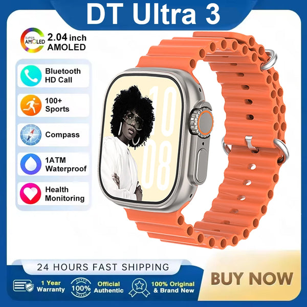 DT Ultra 3 – AMOLED Smartwatch with 4GB Storage, MP3/MP4, ChatGPT & AI Features