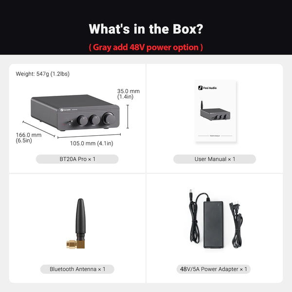 Fosi Audio BT20A Pro Bluetooth HiFi Amplifier