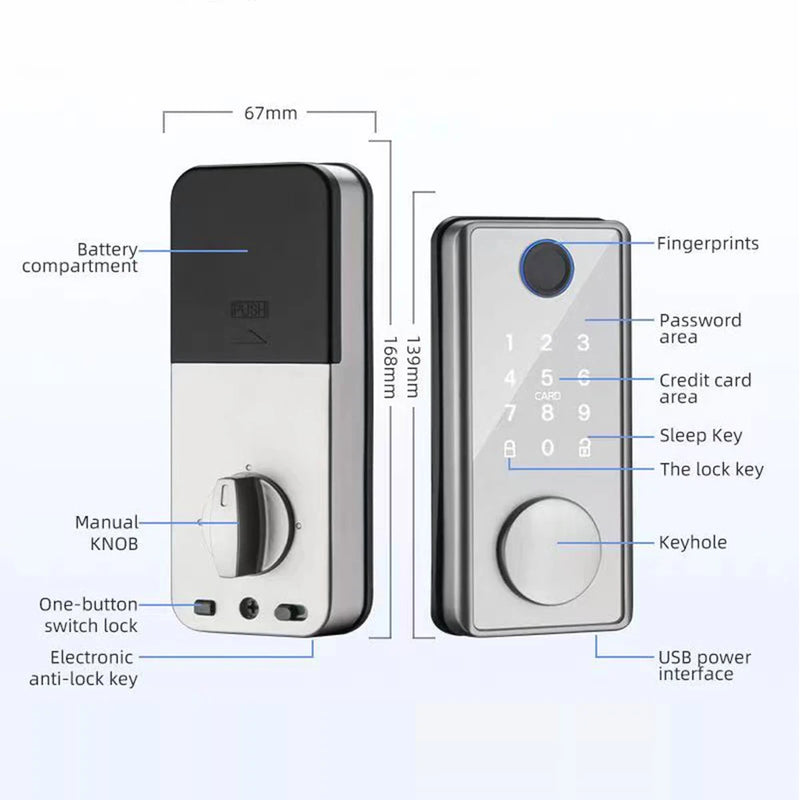 Smart Bluetooth Door Lock with Tuya App
