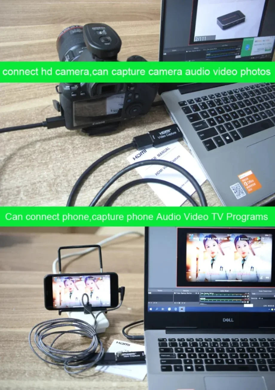 4K USB Video Capture Card – HDMI Grabber for Game, Camera & Live Streaming
