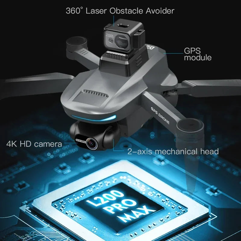 L200 PRO MAX Drone – 4K GPS Quadcopter with 2-Axis Gimbal & Obstacle Avoidance