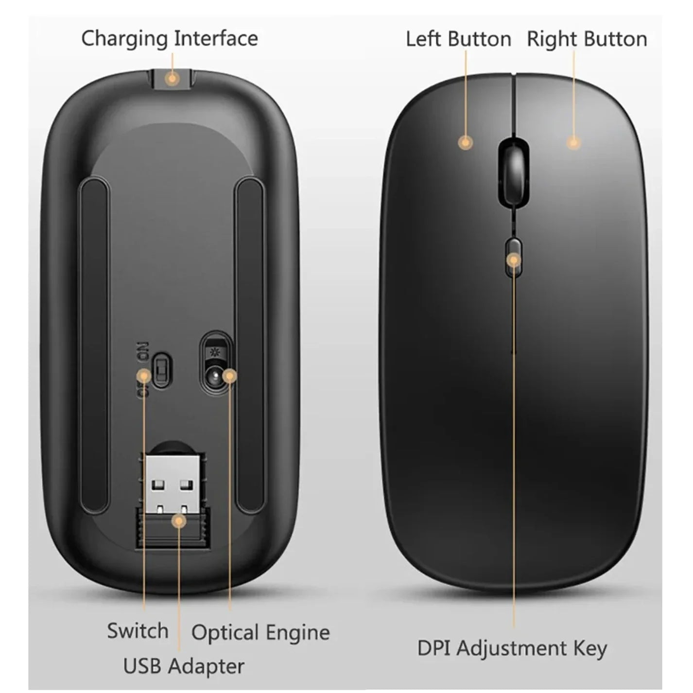 Rechargeable Bluetooth Wireless Gaming Mouse