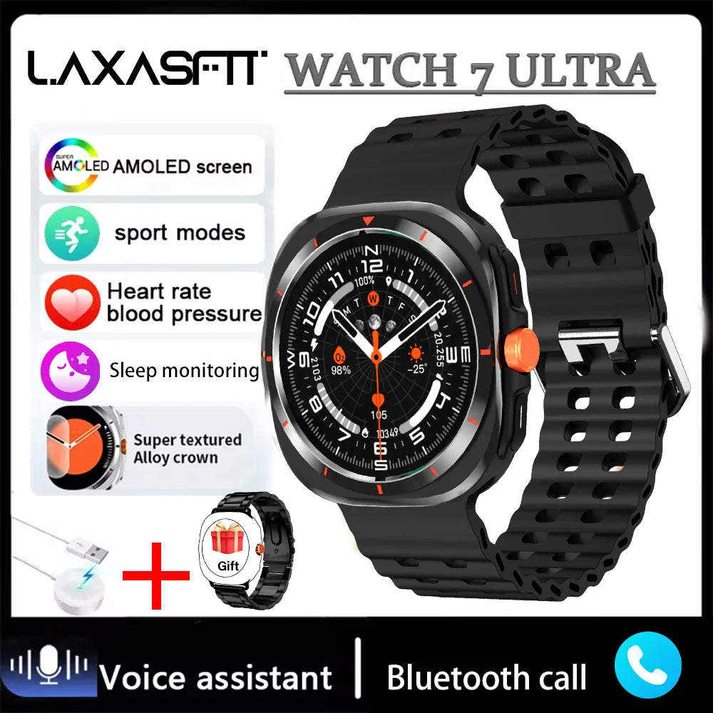 LAXASFIT GT7 Ultra – AMOLED Smartwatch with Bluetooth Calling & Fitness Tracking