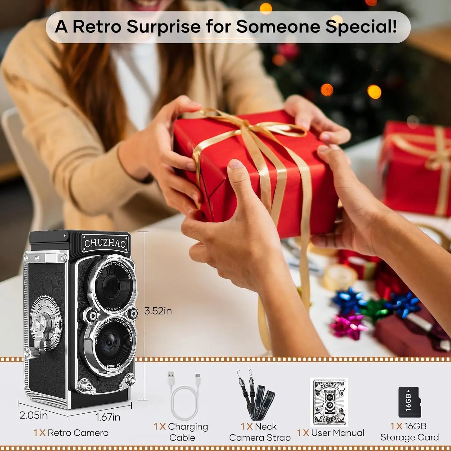 CHUZHAO Mini Retro 12MP Digital Camera
