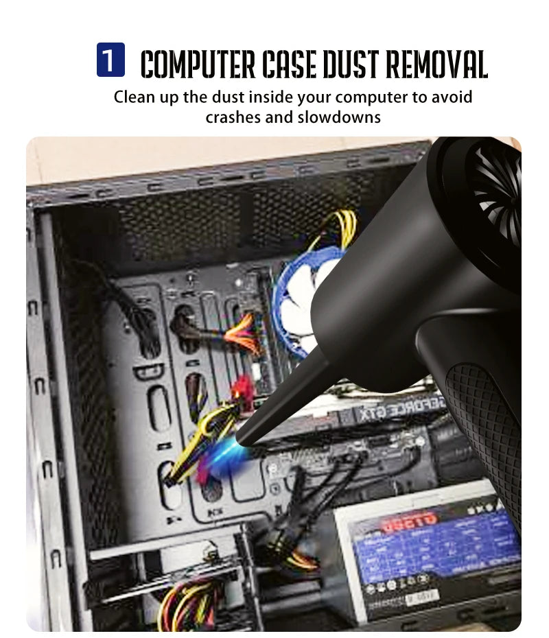 Cordless Air Duster – 51000RPM Compressed Air Blower with LED for PC & Keyboard