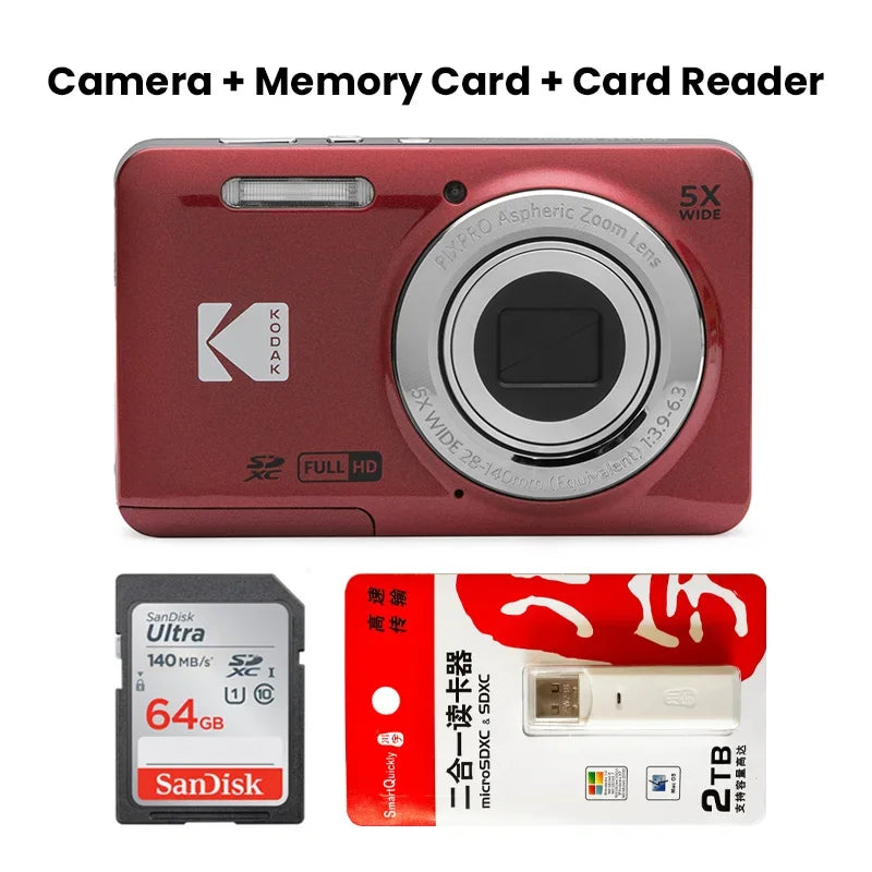 KODAK PIXPRO FZ55-RD – 16MP Digital Camera with 5X Zoom & 1080P Video