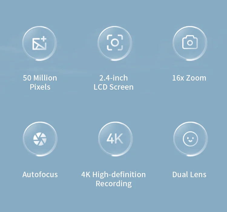 4K 50MP Travel Selfie Camera with Zoom