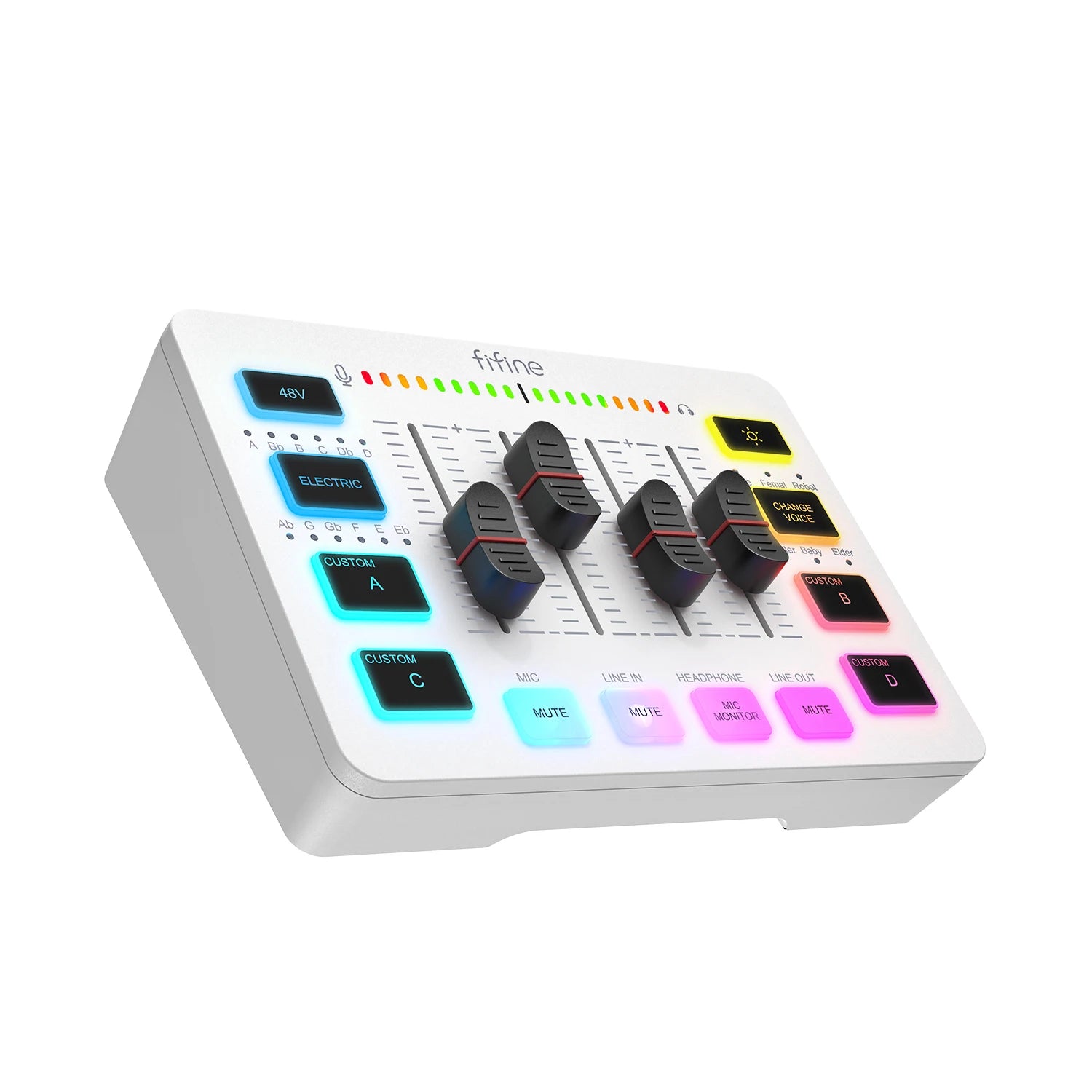 FIFINE SC3 RGB Audio Mixer – 4-Channel XLR Interface for Streaming & Gaming
