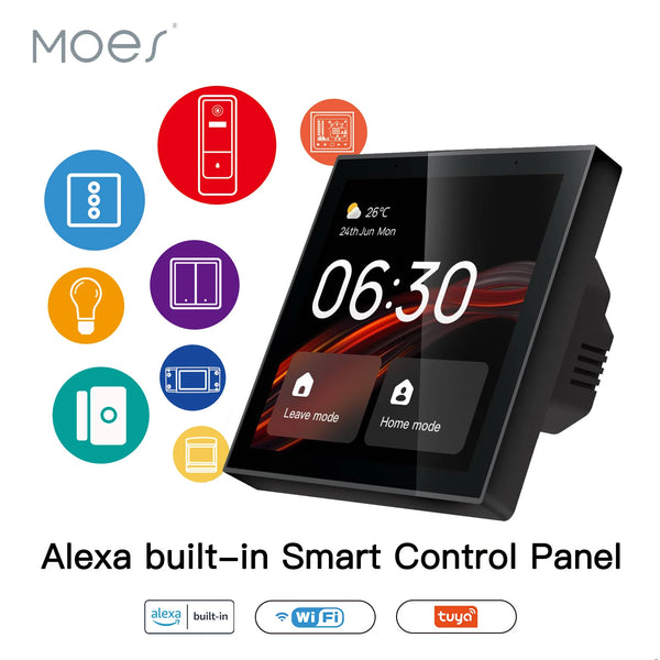 MOES 4" WiFi Touch Panel – Tuya Screen with Alexa & Zigbee Gateway Integration