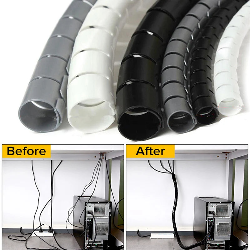 2M Spiral Cable Organizer – Wire Protector & Management Tube (10–32mm)