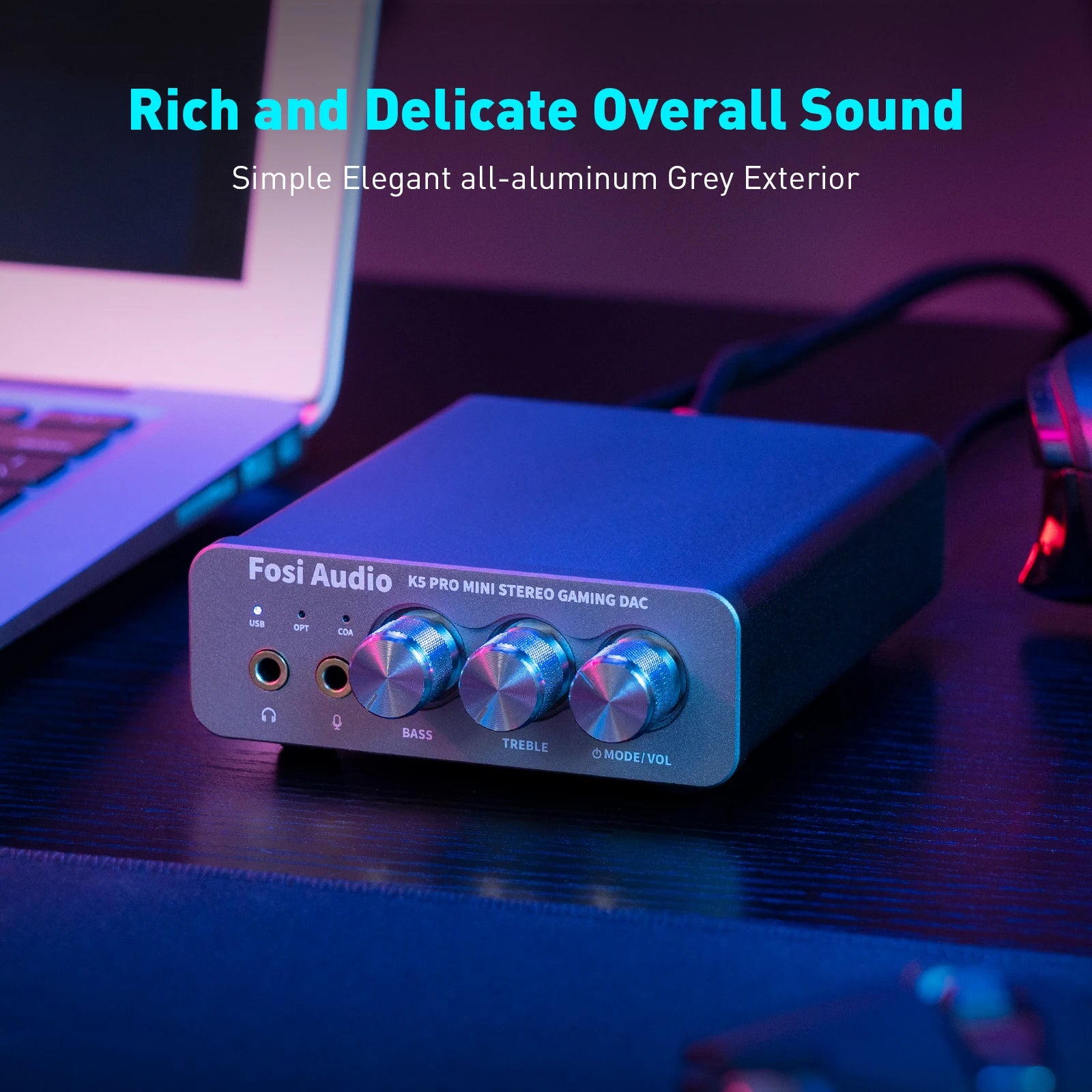 Fosi Audio K5 PRO USB Gaming DAC & Headphone Amp