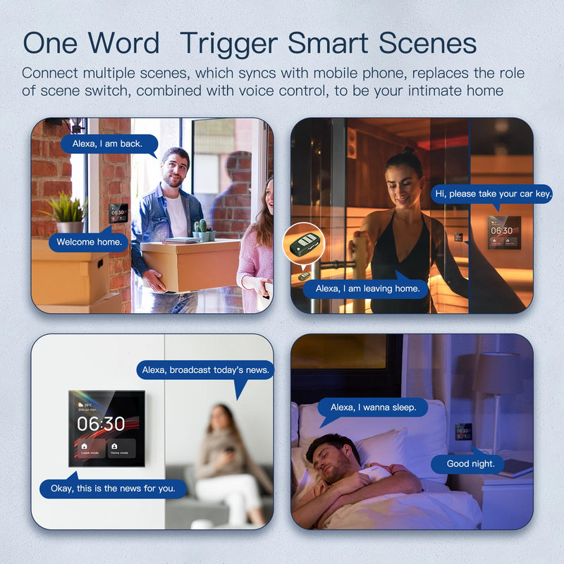 MOES 4" WiFi Touch Panel – Tuya Screen with Alexa & Zigbee Gateway Integration