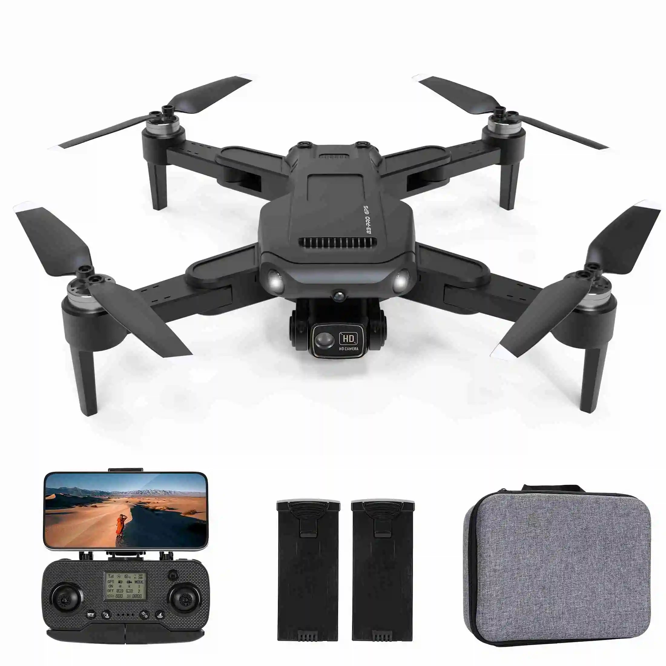 GPS Brushless RC Drone with 2 Batteries