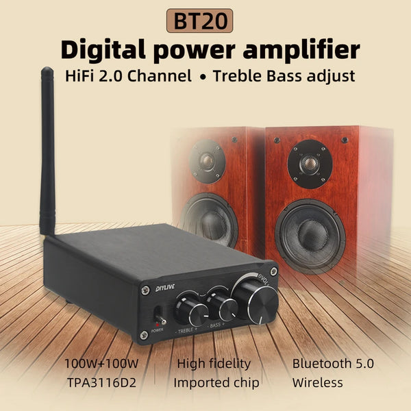 HiFi Bluetooth 5.0 Audio Amplifier TPA3116D2 100W×2