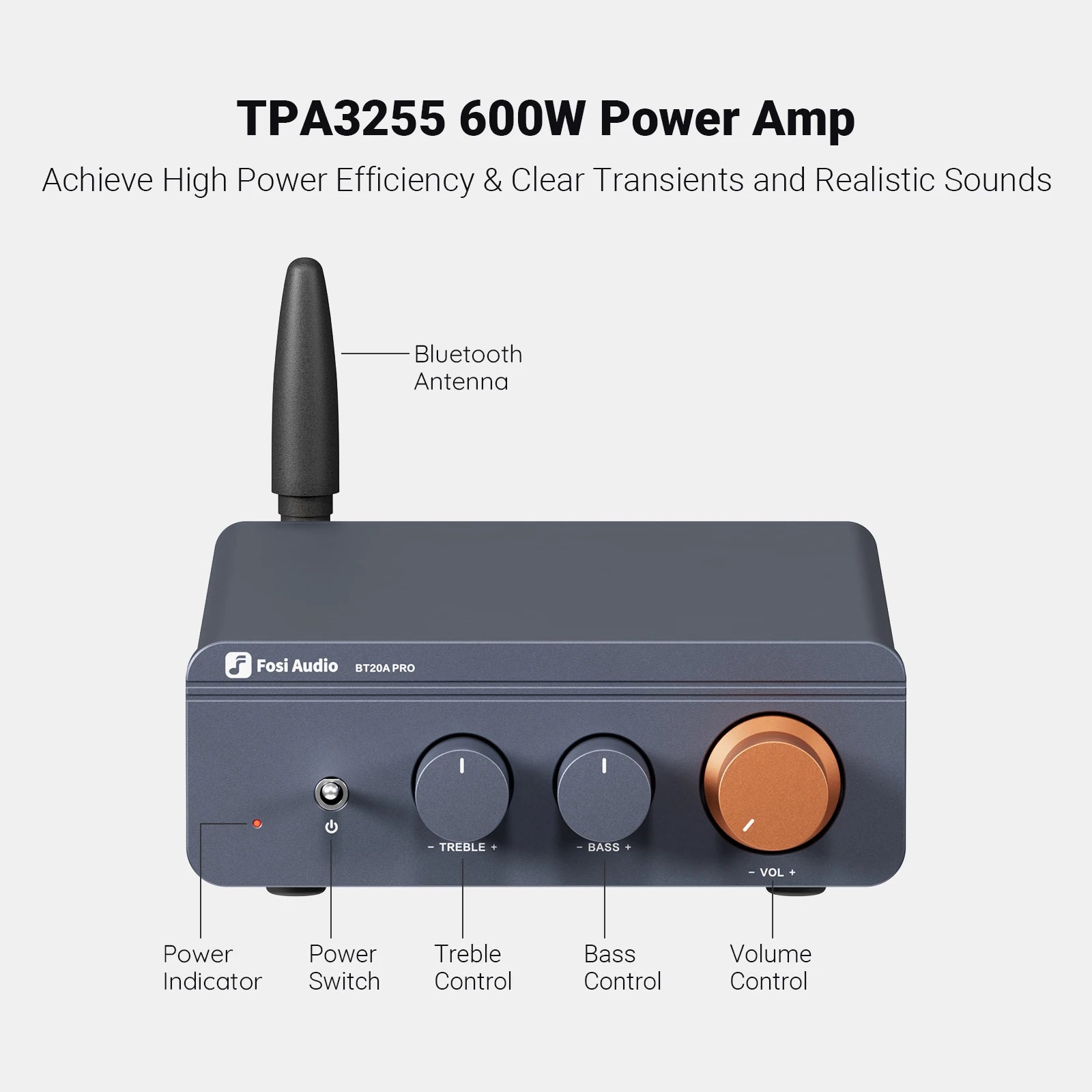 Fosi Audio BT20A Pro Bluetooth HiFi Amplifier