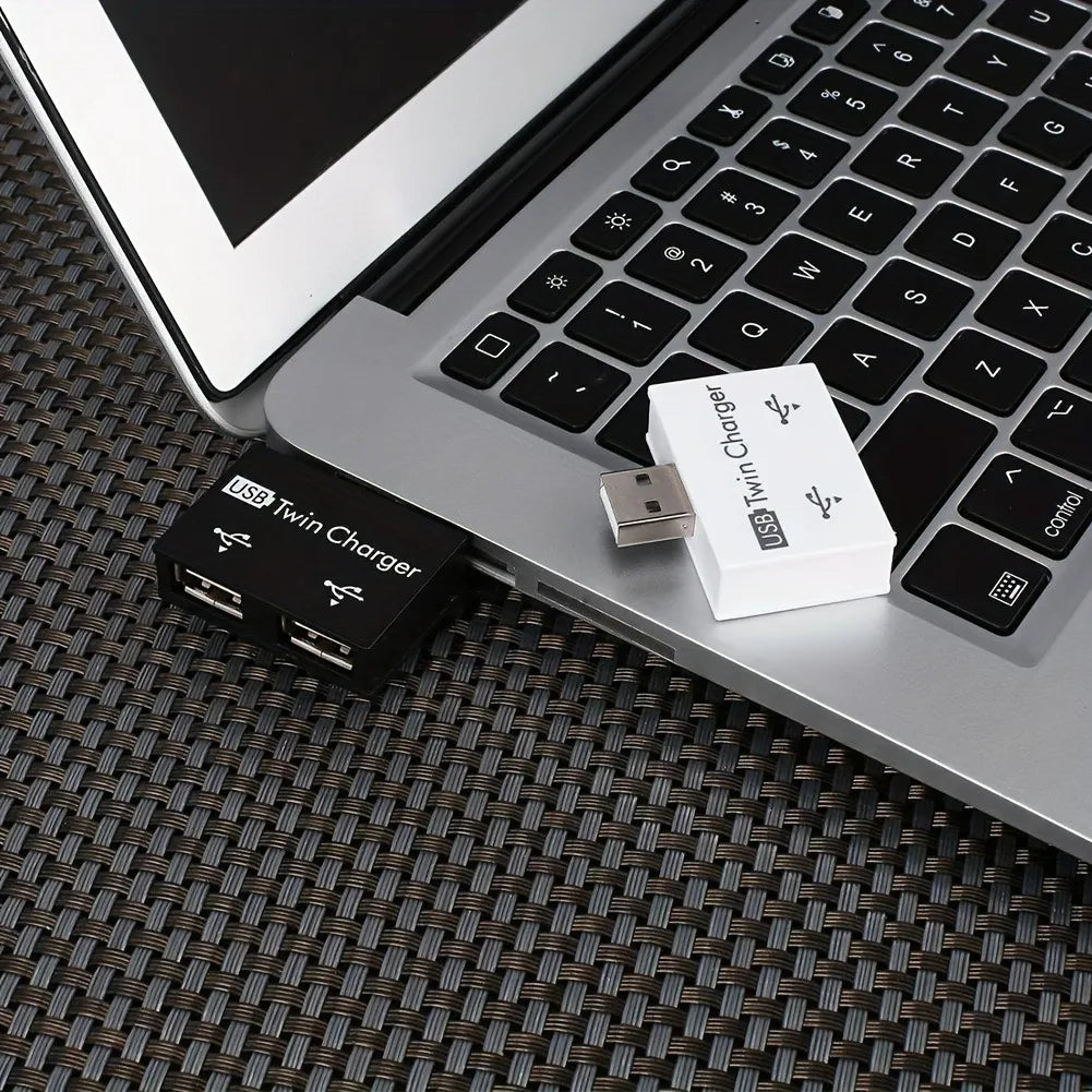 USB 2.0 Splitter – 1 Male to 2 Female Hub Adapter for Charging & Data