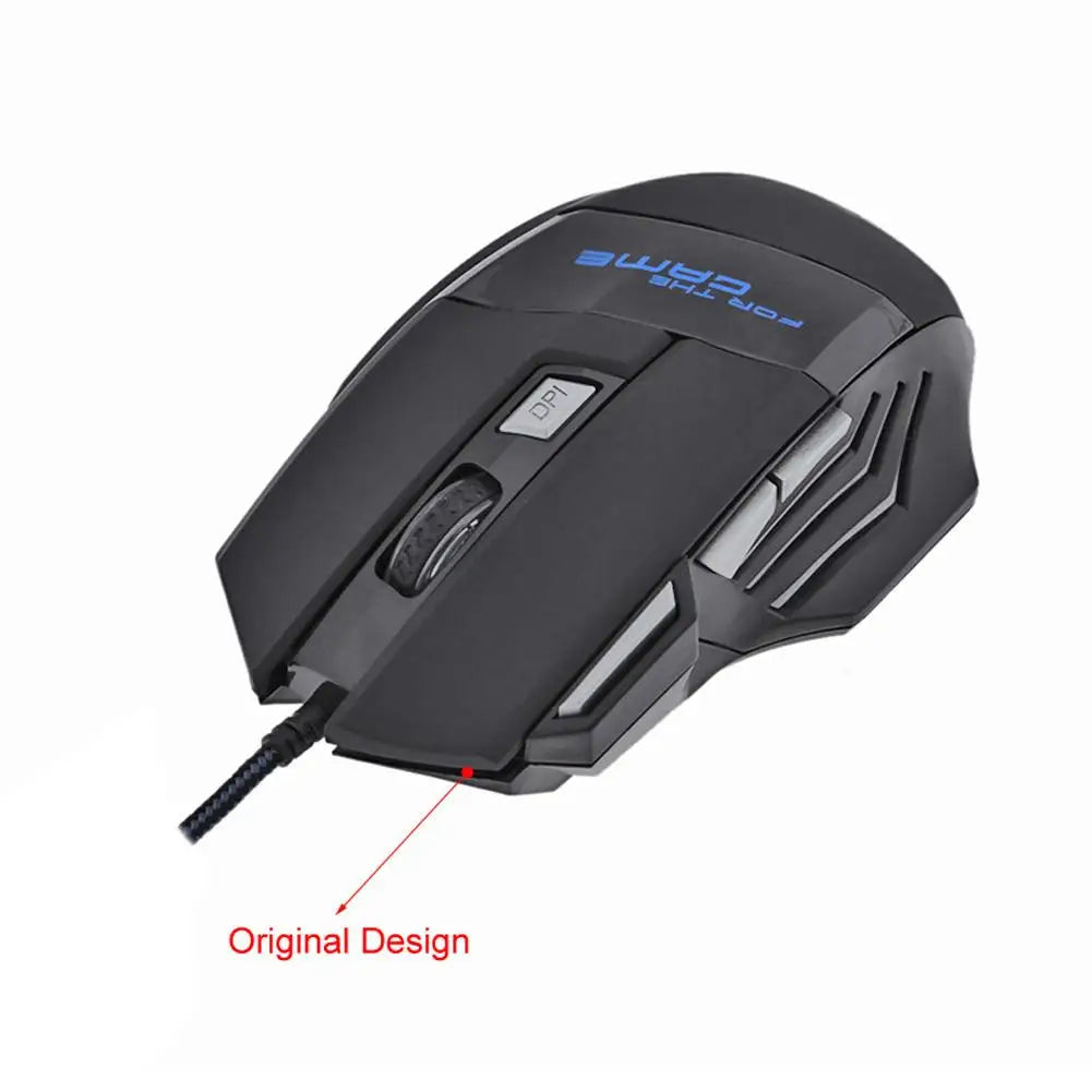 USB Wired 7-Button Gaming Mouse with Adjustable Backlight
