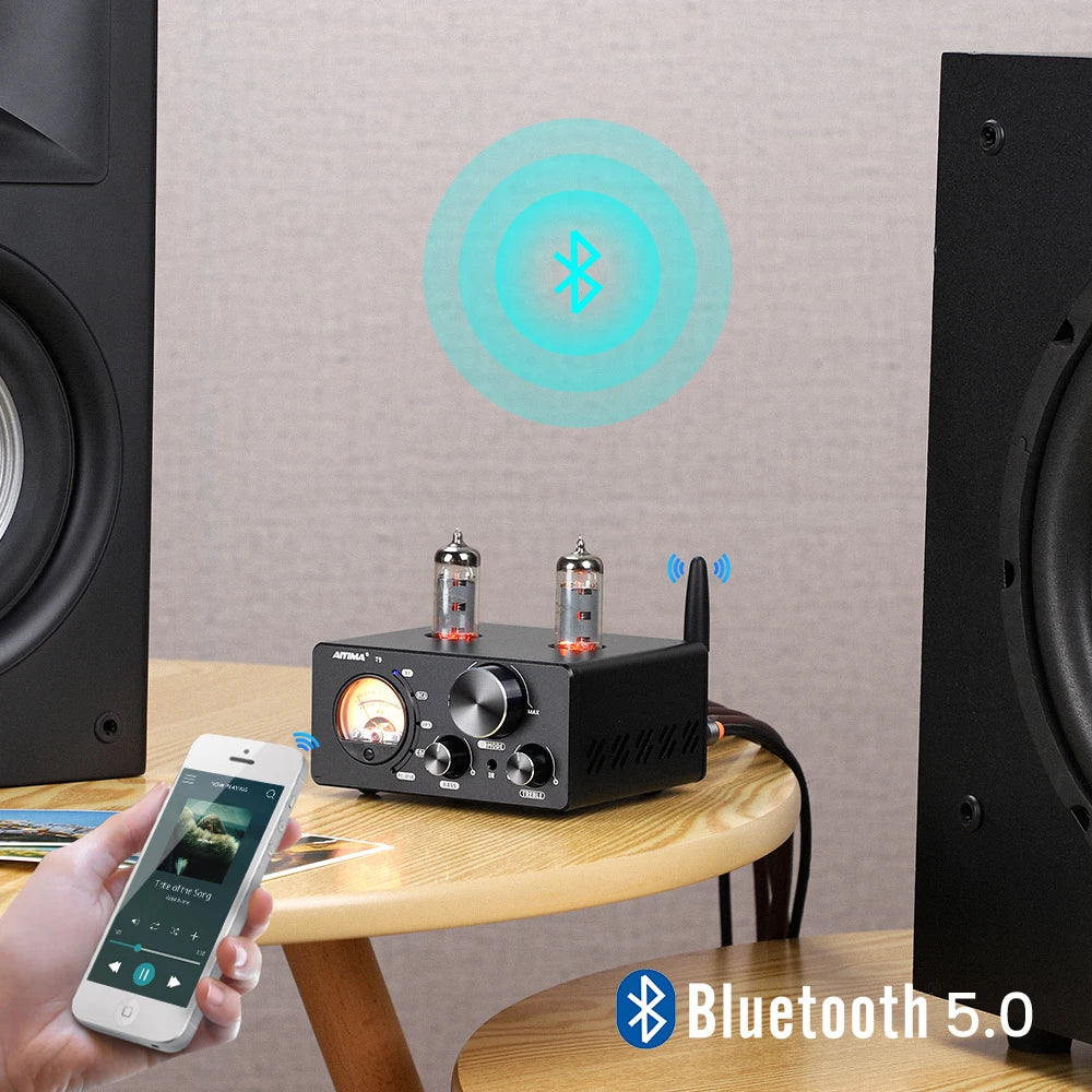 AIYIMA T9 Bluetooth Tube Amplifier 100W HiFi DAC Receiver