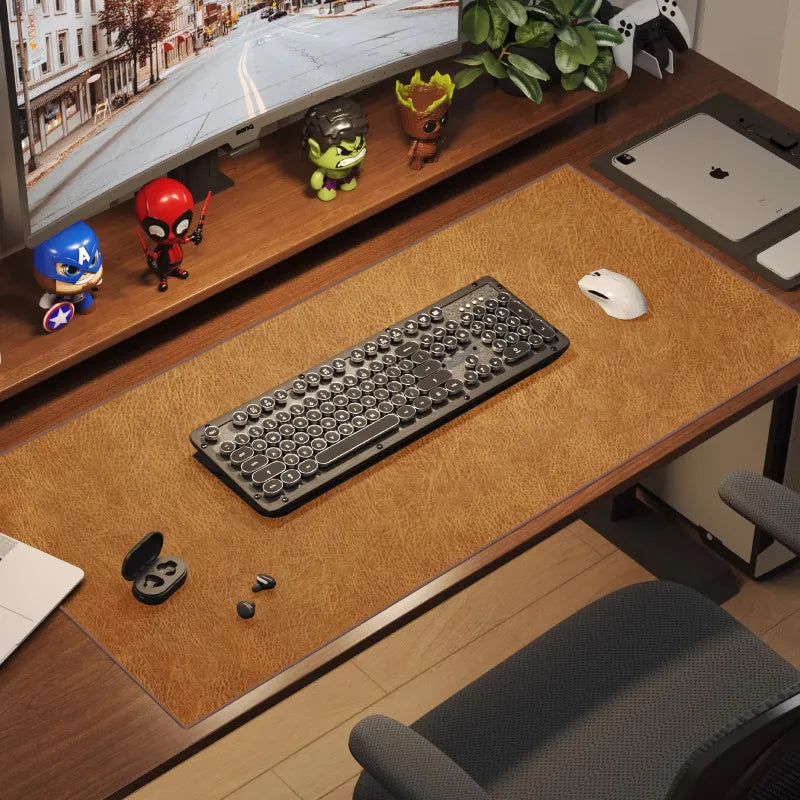 Retro PU Leather Mouse Pad Desk Mat