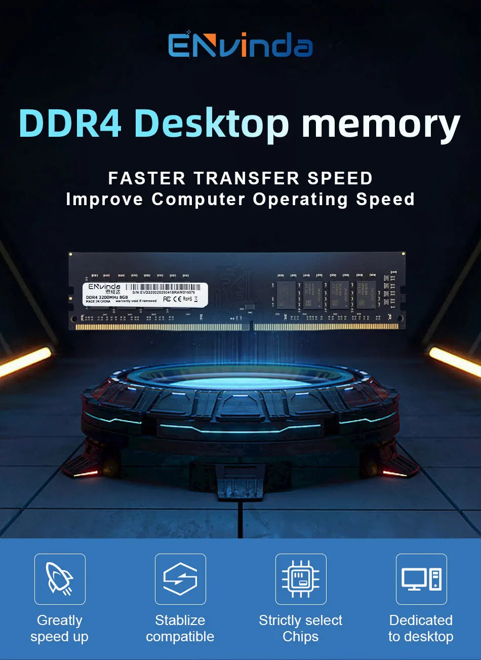 ENVINDA 8GB/16GB DDR4 3200MHz Desktop RAM