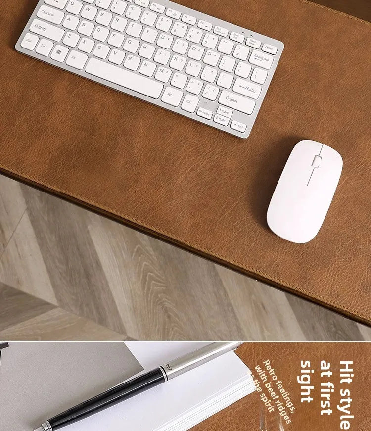 Retro PU Leather Mouse Pad Desk Mat