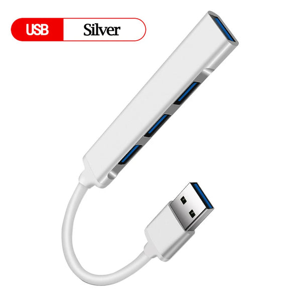 4-Port USB 3.0 Hub Type-C Splitter – High-Speed 5Gbps