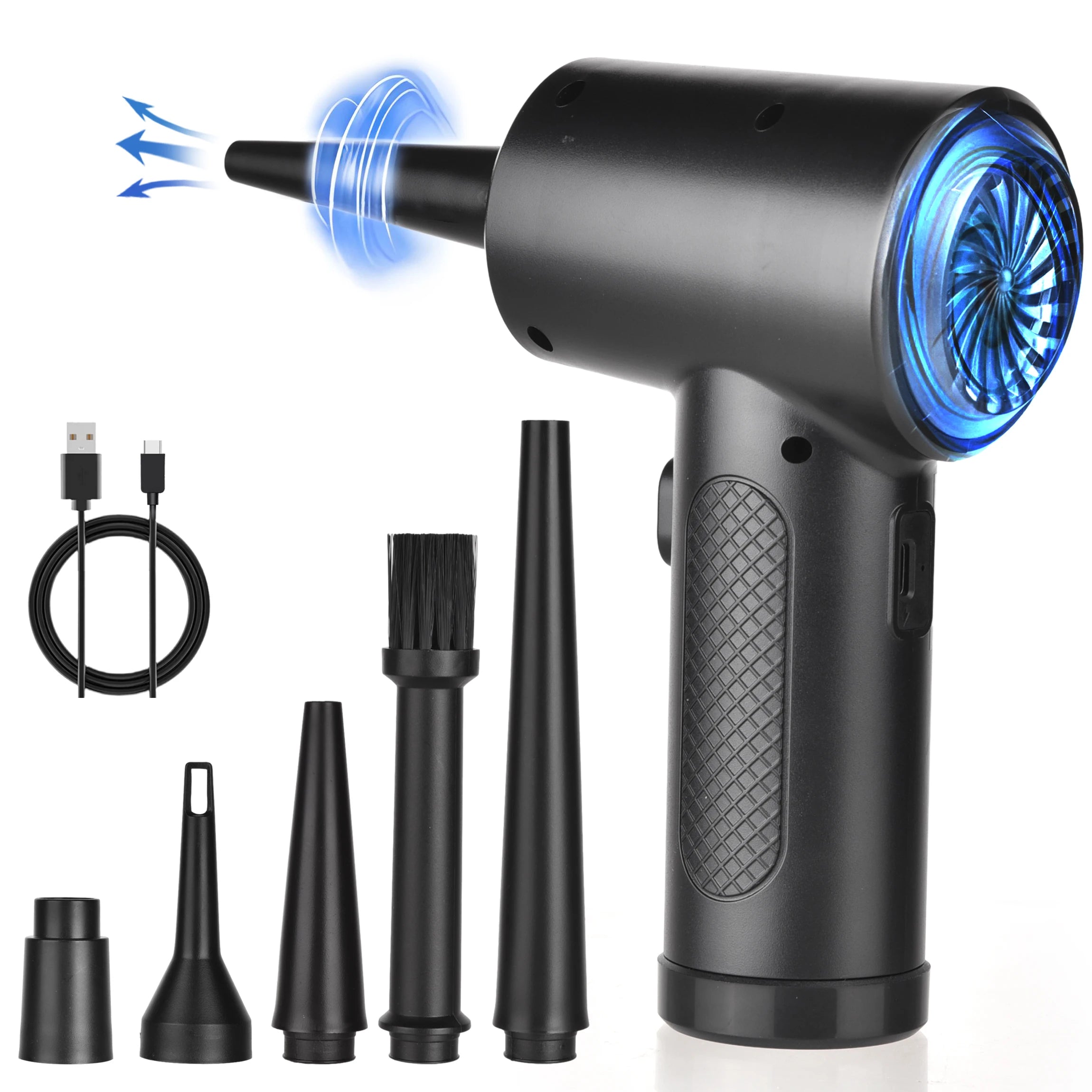 Cordless Air Duster – 51000RPM Compressed Air Blower with LED for PC & Keyboard