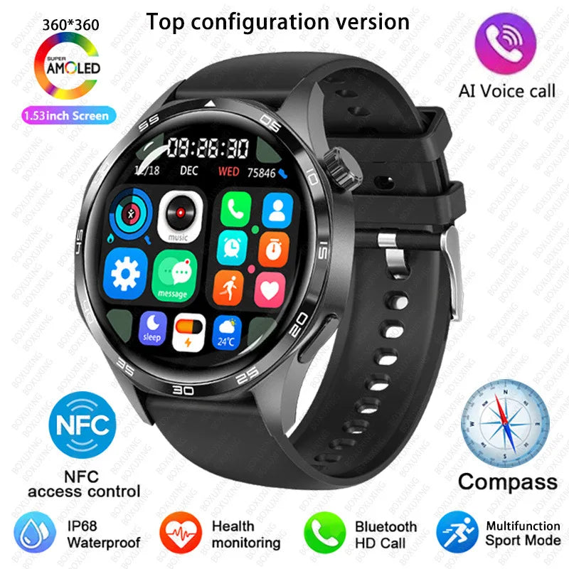 GT5 PRO Smartwatch – AMOLED Display, GPS, NFC & Bluetooth Calling
