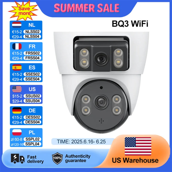 Xiaovv 4MP WiFi PTZ Security Camera – Dual Lens