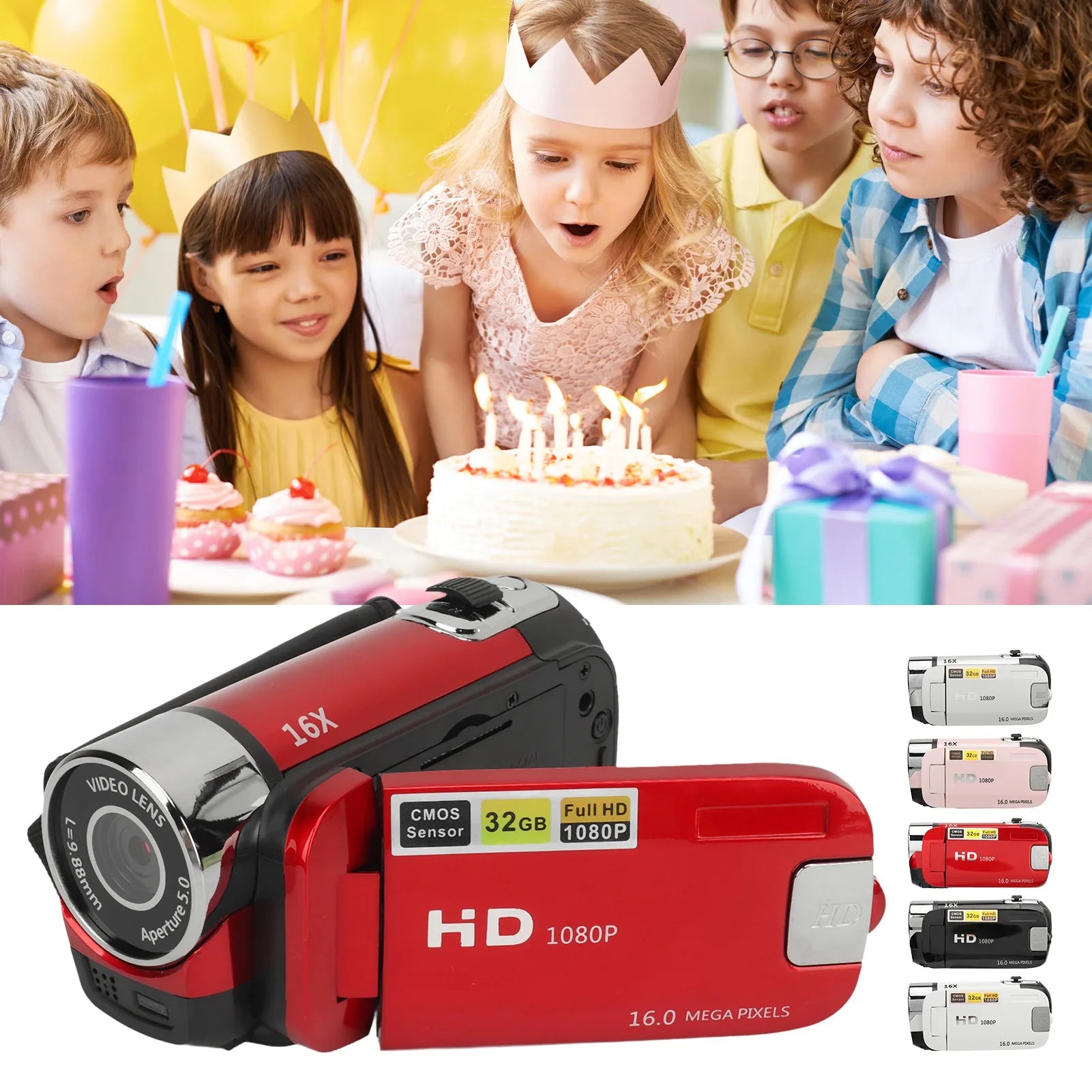 D90 1080P 16MP Digital Camera with 2.4" Rotatable Screen & 16X Zoom
