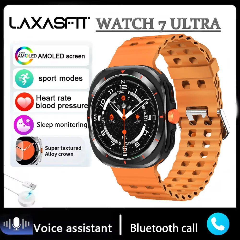 LAXASFIT GT7 Ultra – AMOLED Smartwatch with Bluetooth Calling & Fitness Tracking