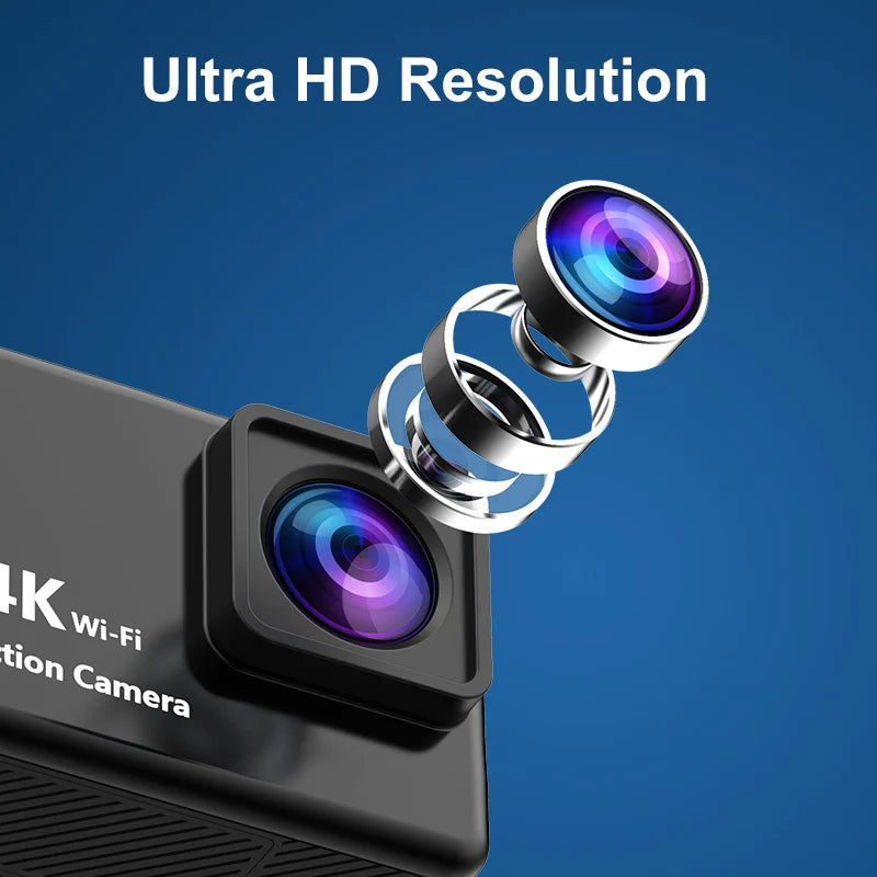 4K Action Camera with WiFi & Waterproof Case