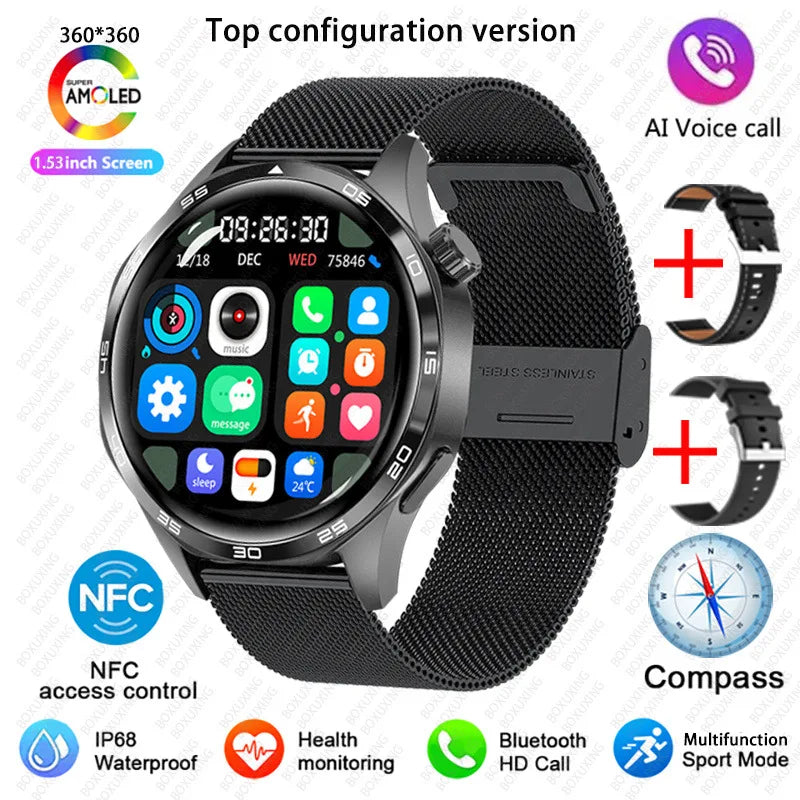 GT5 PRO Smartwatch – AMOLED Display, GPS, NFC & Bluetooth Calling