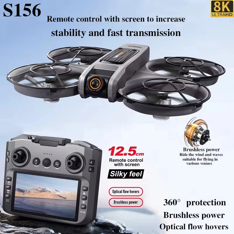 S156 2025 Professional 8K Drone with 5G WiFi FPV, Screen Remote & Obstacle Avoidance