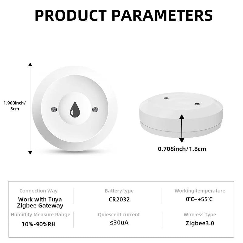 Tuya ZigBee Smart Water Leak Sensor with Alarm & App Control