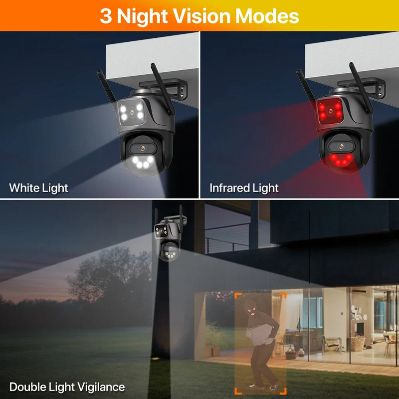 6K 9MP WiFi PTZ Outdoor Camera with Triple Lens & 8X Zoom