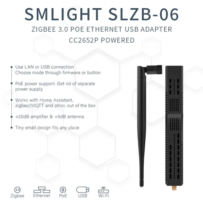 SMLIGHT SLZB-06 – Zigbee 3.0 Adapter with Ethernet, USB, WiFi & PoE Support