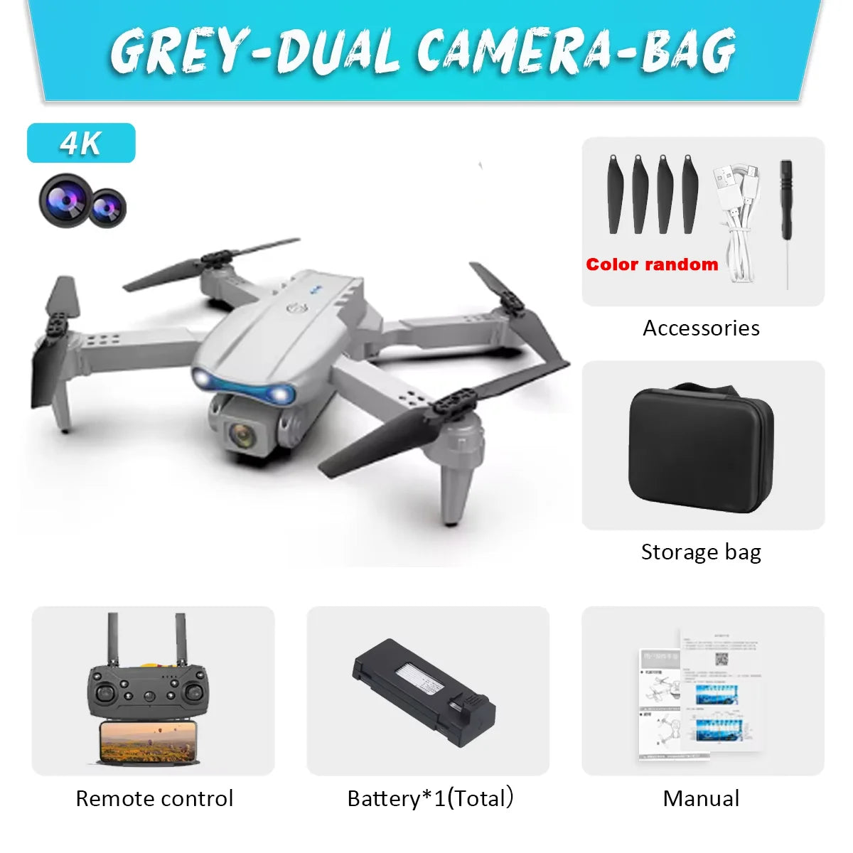 KBDFA E99Pro 8K Dual Camera WiFi FPV Drone with Obstacle Avoidance