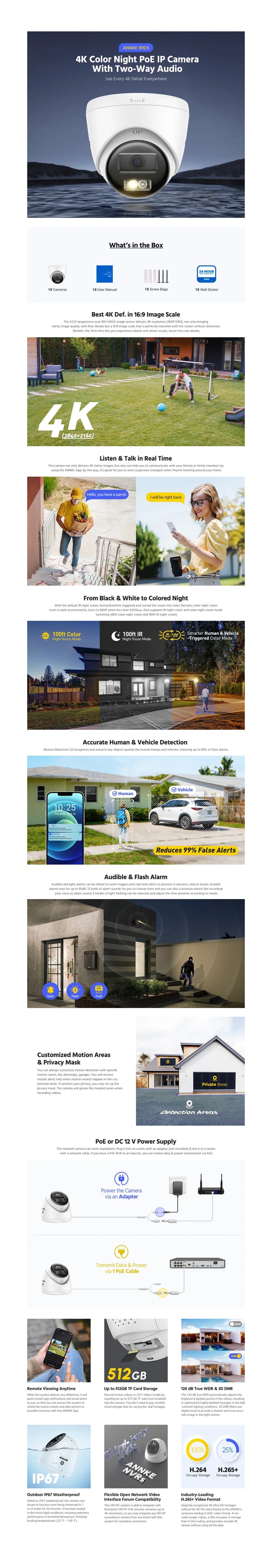 ANNKE 8MP 4K Dual-Light Security Camera with Audio