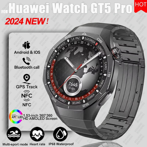 Huawei Watch GT5 Pro – AMOLED Smartwatch with GPS, NFC & Bluetooth Calling