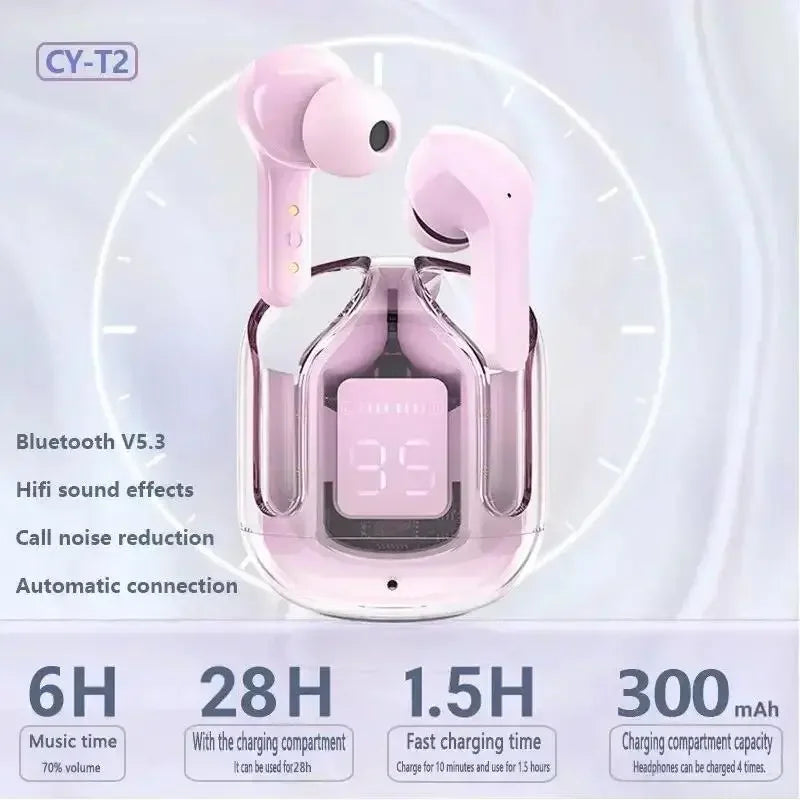 T2 TWS Gaming Earbuds – Bluetooth 5.3 HiFi Stereo with Noise Reduction + Free Case & Lanyard