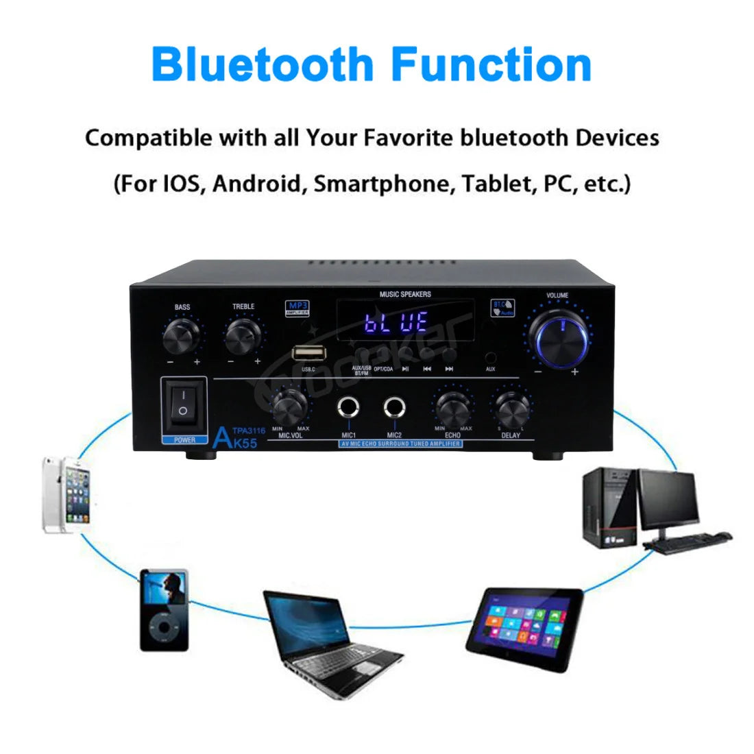 Woopker AK Series Bluetooth Digital Amplifier (AK35/45/45 Pro/55)