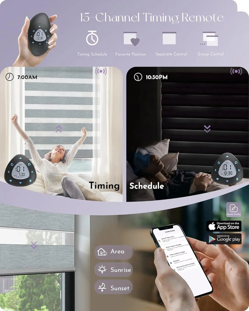 Smart Motorized Zebra Blinds – Alexa & Google Compatible