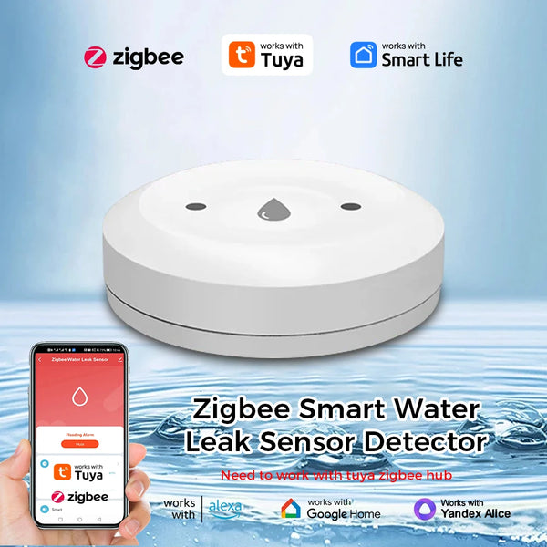 Tuya ZigBee Smart Water Leak Sensor with Alarm & App Control
